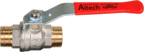 Robinet Altech à tournant sphérique poignée plate MM 20x27 Passage intégral. Laiton nikelé. ACS.